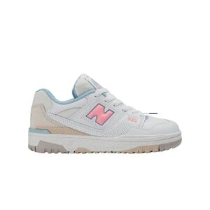 New Balance Kids' White and Pink Sneakers